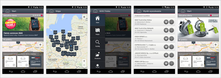 Aplikacja MAN na Androida