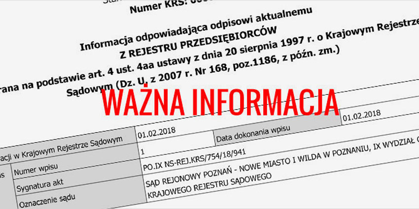 Zmiana formy prawnej - PILNE!